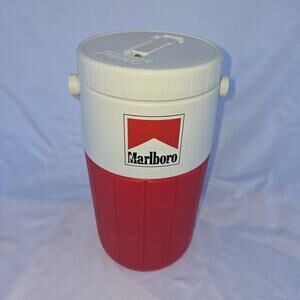 Marlboro Coleman Cooler Water Jug 1/2 Gallon Vintage Swivel Spout Handles Red